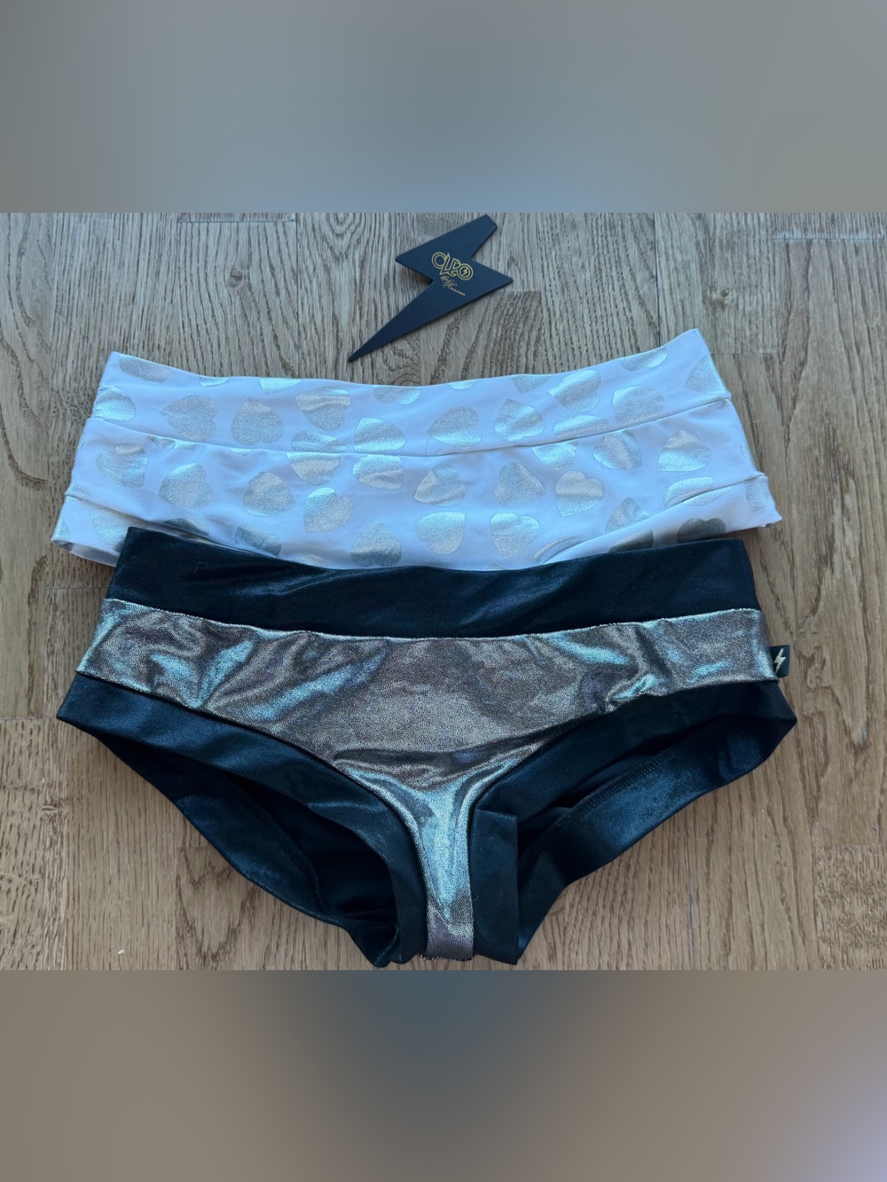 Cleo the Hurricane Low Waist Metallic Foil Cheeky Bottom - Size Small